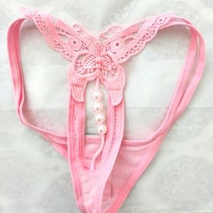 Pink Butterfly Embroidery Panty